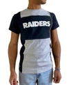 REFRIED APPAREL MEN'S HEATHERED GRAY LAS VEGAS RAIDERS SPLIT T-SHIRT