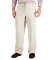 Club Room Men's 100% Linen Pants, Created For Macy's In Natural Khaki