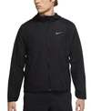 Nike Miler Mens Hooded Waterproof Athletic Jacket In Black
