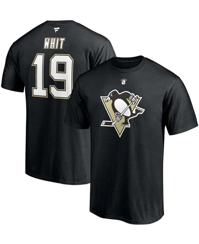 Fanatics Men's Ryan Whitney Black Pittsburgh Penguins Authentic Stack Retired Player Nickname Number T-shirt