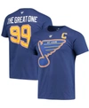 Fanatics Men's Wayne Gretzky Blue St. Louis Blues Authentic Stack Retired Player Nickname Number T-shirt In Blue