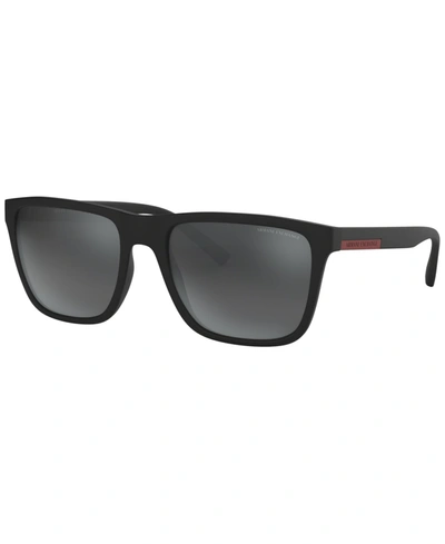 Armani Exchange Men's Low Bridge Fit Sunglasses, Ax4080sf In Matte Black