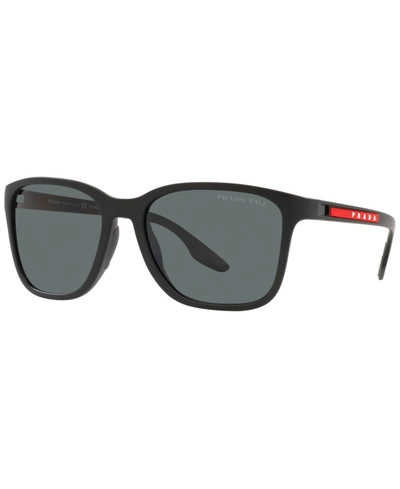 Prada Matte Black Square-frame Sunglasses In Black Rubber