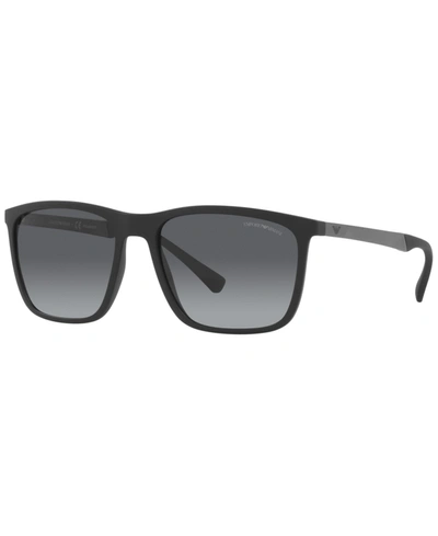 Emporio Armani Men's Polarized Sunglasses, Ea4150 59 In Matte Black