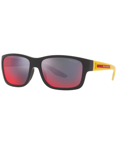 Prada Men's Sunglasses, Ps 01ws 59 In Black Rubber