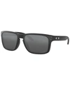 Oakley Men's Polarized Low Bridge Fit Sunglasses, Oo9244 Holbrook 56 In Matte Black