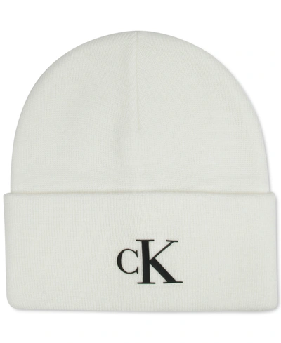 Calvin Klein Men's Logo Cuff Hat In Ivory
