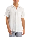 Club Room Men's 100% Linen Shirt, Created For Macy's In White Pure