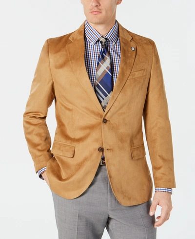 Nautica Men's Modern-fit Faux-suede Sport Coat In Camel