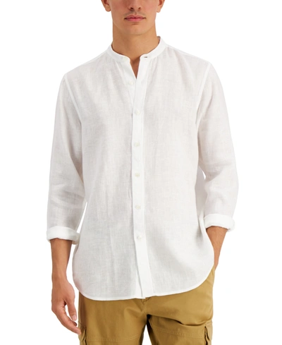 Club Room Men's 100% Linen Shirt, Created For Macy's In White Pure