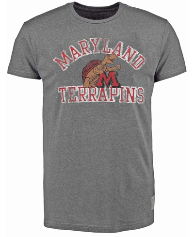 Retro Brand Men's Heathered Gray Maryland Terrapins Vintage-like Tri-blend T-shirt