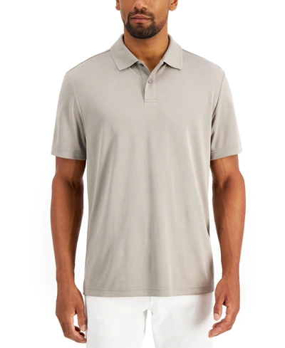 Alfani Men's Regular-fit Solid Supima Blend Cotton Polo Shirt, Created For Macy's In City Taupe