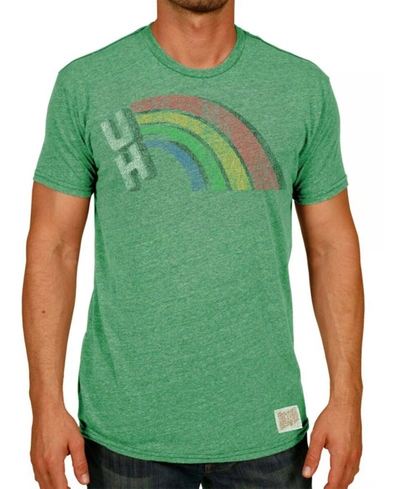 Retro Brand Men's Heather Green Hawaii Warriors Vintage-like Rainbow Tri-blend T-shirt
