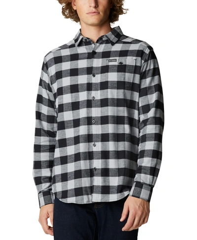 Columbia Men's Cornell Woods Big & Tall Plaid Flannel Shirt In  Gray Buffalo Check