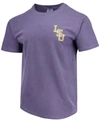 IMAGE ONE MEN'S PURPLE LSU TIGERS BASEBALL FLAG COMFORT COLORS T-SHIRT