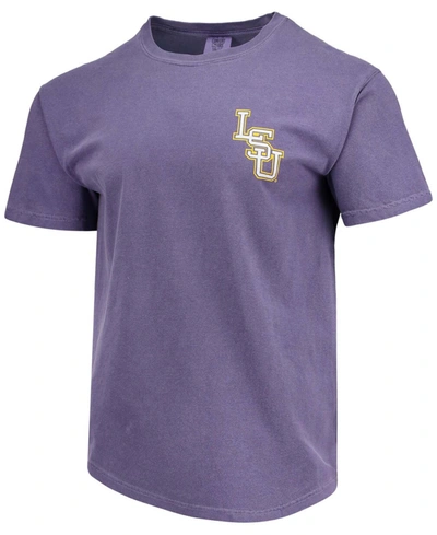 Image One Men's Purple Lsu Tigers Baseball Flag Comfort Colors T-shirt