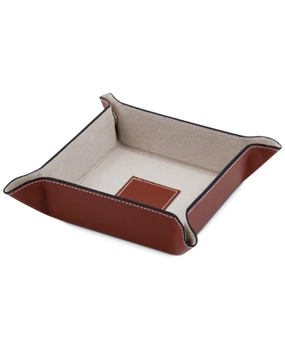 Bey-berk Snap Leather Valet Tray In Saddle