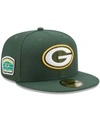 New Era Men's Green Green Bay Packers Field Patch 59fifty Fitted Hat In Green