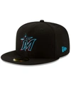 New Era Men's Miami Marlins Black On-field Authentic Collection 59fifty Fitted Hat In Black