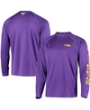 COLUMBIA MEN'S PURPLE LSU TIGERS TERMINAL TACKLE OMNI-SHADE LONG SLEEVE T-SHIRT