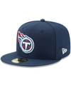 New Era Men's Navy Tennessee Titans Main 59fifty Fitted Hat In Navy
