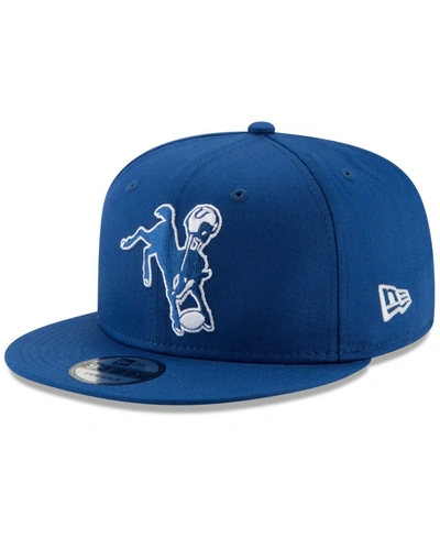 New Era Men's Indianapolis Colts Throwback 9fifty Adjustable Snapback Cap In Royal