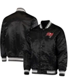 Starter Men's Black Tampa Bay Buccaneers Locker Room Satin Varsity Full-snap Jacket In Black