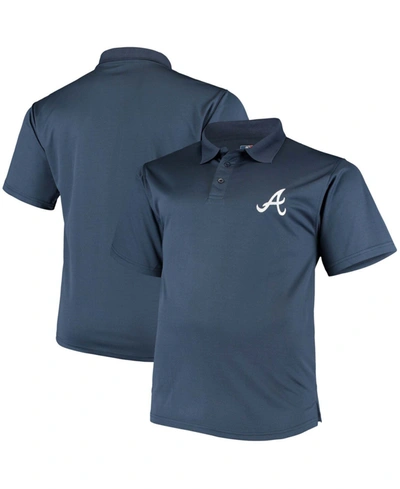 Fanatics Men's Majestic Navy Atlanta Braves Big And Tall Cap Logo Solid Birdseye Polo Shirt