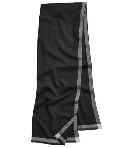 Alfani Men's Solid Tipped Scarf, Created For Macy's In Black