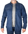 Vintage Men's Spread-collar Ribbed Fleece-lined Shirt-jacket In Dark Navy/navy