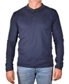 Vintage Men's Stretch Jersey 3 Button Henley T-shirt In Navy
