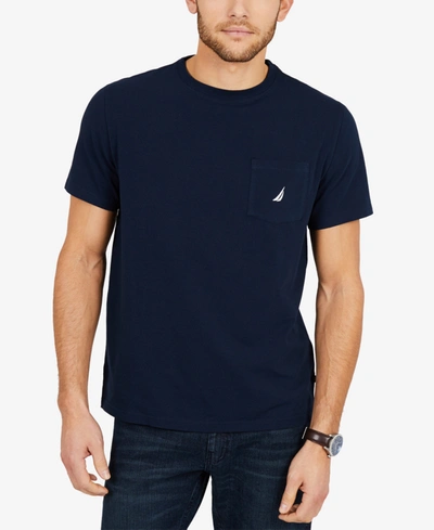 Nautica Men's Classic-fit Solid Crew Neck Pocket T-shirt In Navy