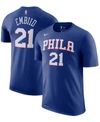 Nike Big Boys And Girls Joel Embiid Royal Philadelphia 76ers Logo Name And Number Performance T-shirt In Royal