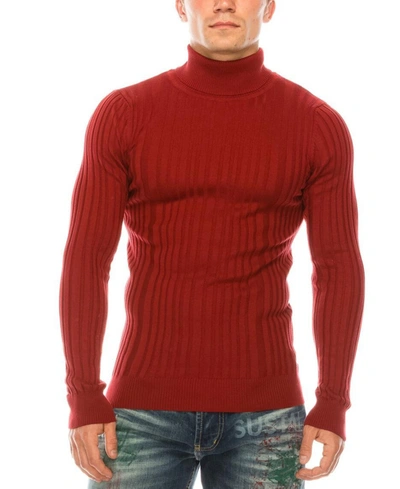 Ron Tomson Men's Modern Ribbed Sweater In Red