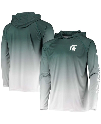 Columbia Men's Green Michigan State Spartans Terminal Tackle Omni-shade Upf 50 Long Sleeve Hooded T-shirt