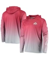 Columbia Men's Scarlet Ohio State Buckeyes Terminal Tackle Omni-shade Upf 50 Long Sleeve Hooded T-shirt In Scarlet