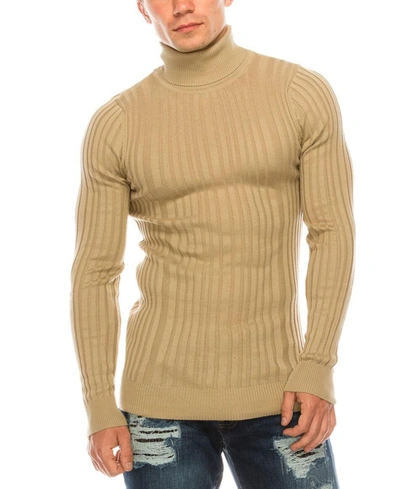 Ron Tomson Men's Modern Ribbed Sweater In Beige