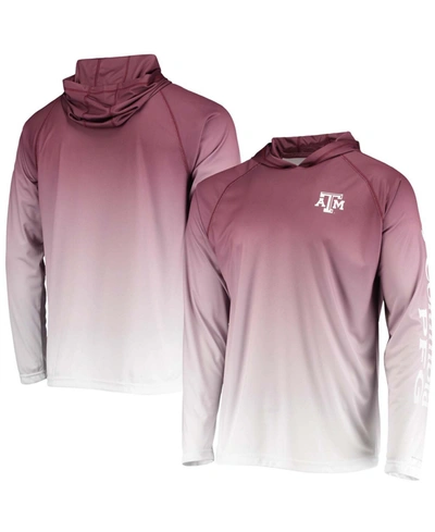 Columbia Men's Maroon Texas A M Aggies Terminal Tackle Omni-shade Upf 50 Long Sleeve Hooded T-shirt