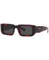 Prada Symbole Rectangular Unisex Sunglasses, Pr 6ys In Black