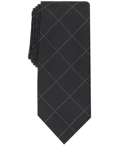 Alfani Men's Gering Plaid Tie, Created For Macy's In Black