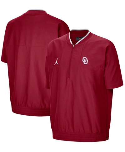 Jordan Men's Crimson Oklahoma Sooners 2021 Coaches Short Sleeve Quarter-zip Jacket