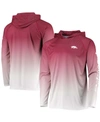 COLUMBIA MEN'S CARDINAL ARKANSAS RAZORBACKS TERMINAL TACKLE OMNI-SHADE UPF 50 LONG SLEEVE HOODED T-SHIRT