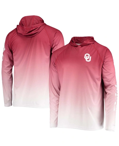 Columbia Men's Crimson Oklahoma Sooners Terminal Tackle Omni-shade Upf 50 Long Sleeve Hooded T-shirt