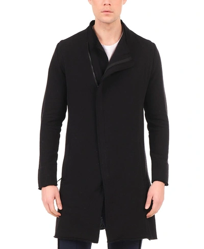Ron Tomson Modern Longline Zippered Cardigan In Nocolor