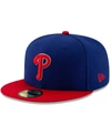 NEW ERA MEN'S ROYAL, RED PHILADELPHIA PHILLIES ALTERNATE AUTHENTIC COLLECTION ON-FIELD 59FIFTY FITTED HAT