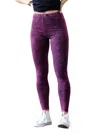 42pops Mineral Washed Full Length Leggings In Dark Plum In Multi