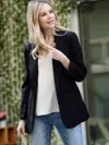 42pops Open Front Classic Blazer In Black In Black