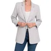 42pops Open Front Classic Blazer In Light Grey In Multi
