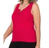 42pops Ribbed Fitted Tank Top In Ruby Red In Red