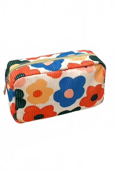 42pops Women's Floral Corduroy Makeup Bag In Multicolor